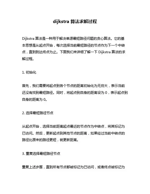 dijkstra算法求解过程