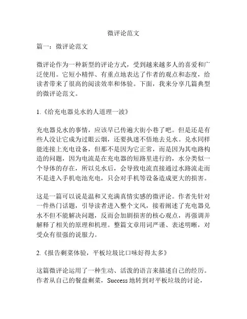 微评论范文