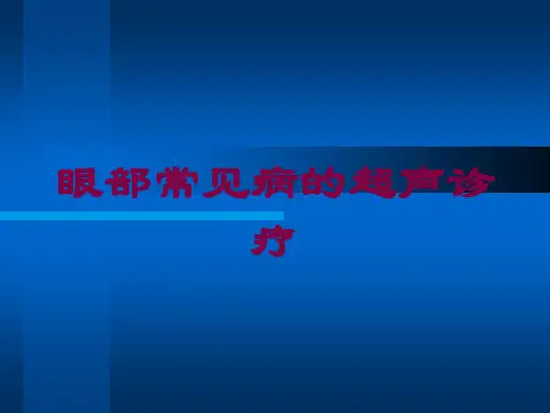 眼部常见病的超声诊疗培训课件