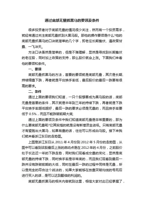 通过底部无量抓黑马的要领及条件