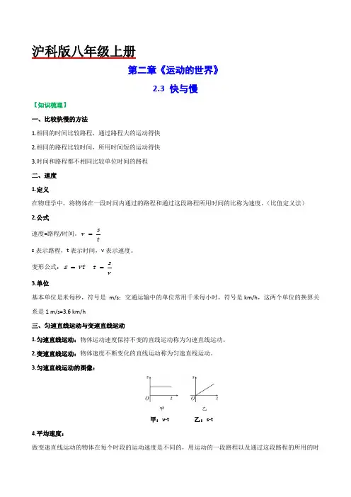 快与慢(原卷版)