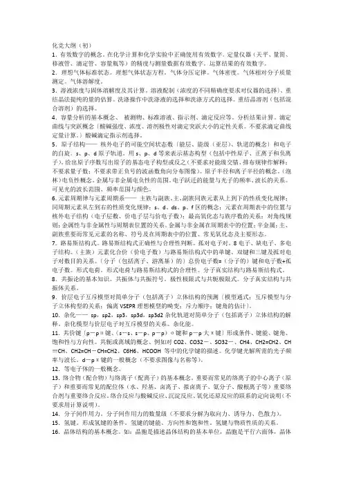 化竞大纲