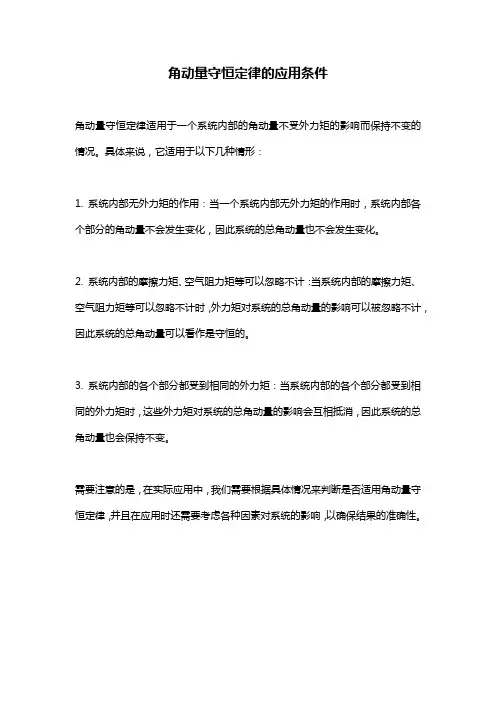 角动量守恒定律的应用条件