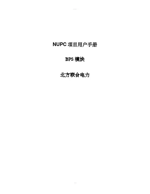 NUPC项目用户手册_BPS_预算操作台(自下而上)
