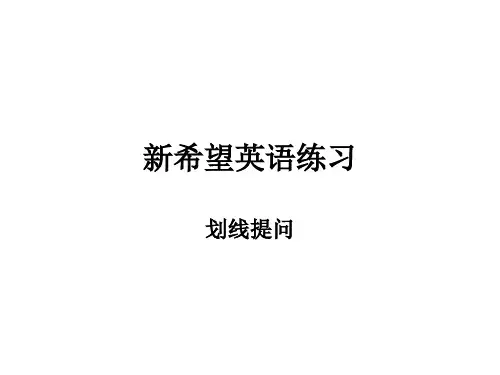 小学生六年级英语对划线提问的讲解