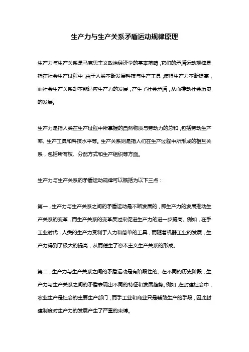 生产力与生产关系矛盾运动规律原理
