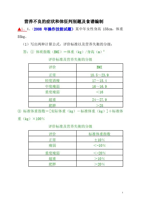营养不良的症状和体症的判断
