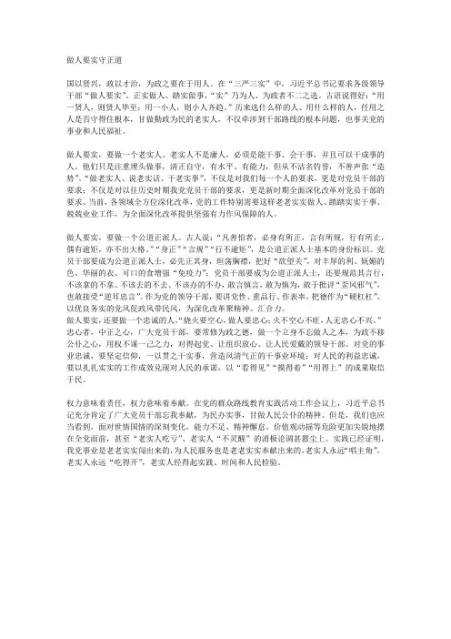 做人要实守正道