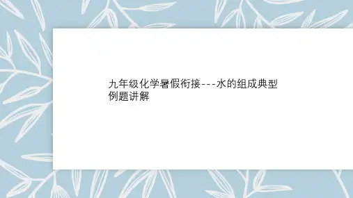 九年级化学暑假衔接---水的组成典型例题讲解