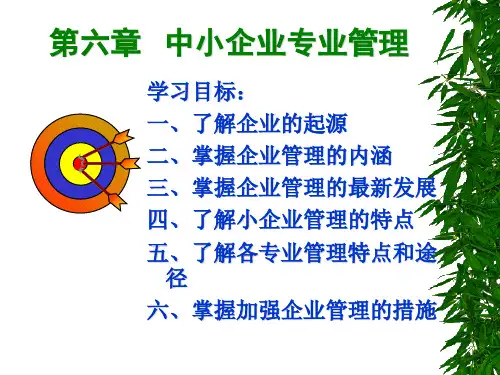 中小企业专业管理PPT课件