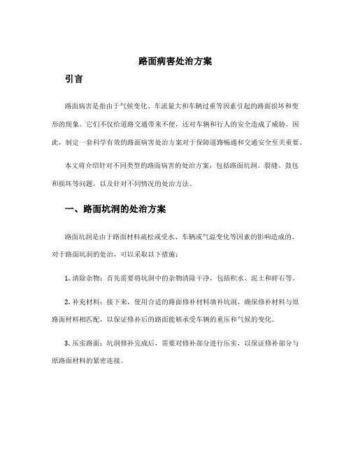 路面病害处治方案