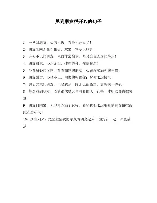 见到朋友很开心的句子