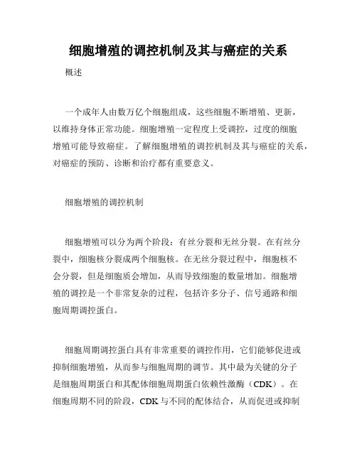 细胞增殖的调控机制及其与癌症的关系