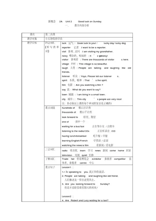 新概念英语2AL2教案)青少版新概念2A教案--Unit2-精选.pdf