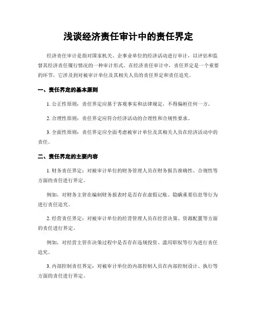 浅谈经济责任审计中的责任界定