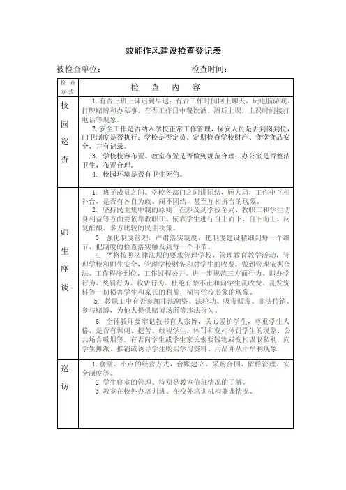 201403251527_效能作风建设检查登记表doc