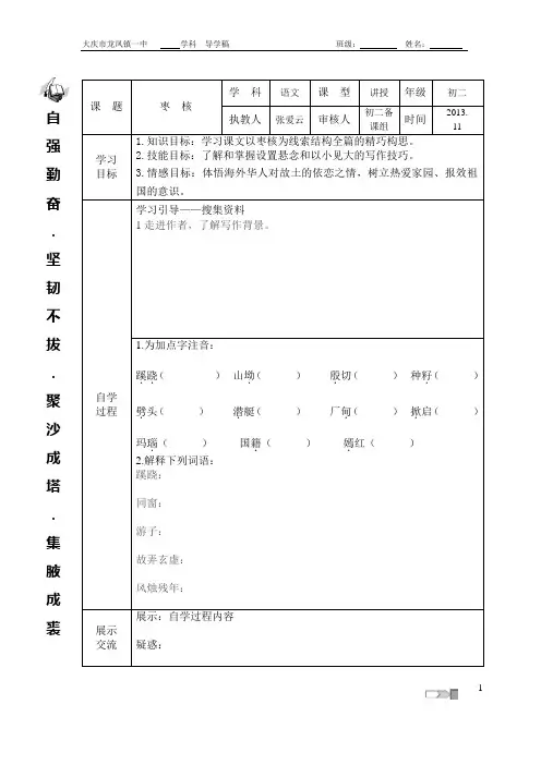 枣核导学稿