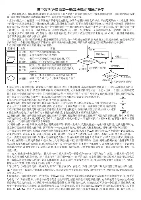 高中数学必修三第一章算法初步导学案