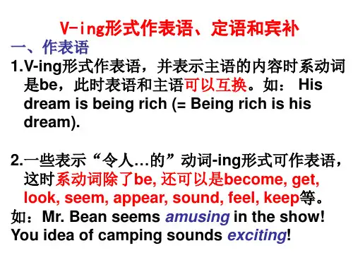 B4U3 Grammar 动名词做表语、定语和宾补