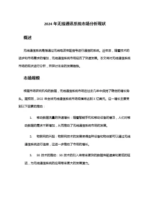 2024年无线通讯系统市场分析现状