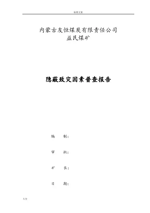 煤矿隐蔽致灾因素普查报告材料