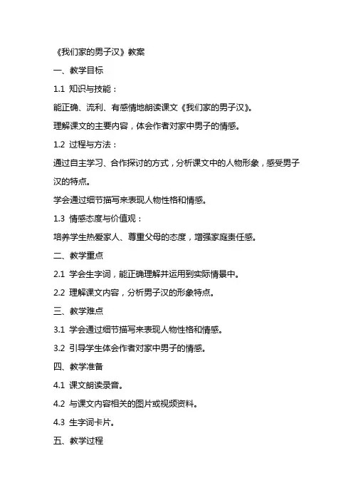 《我们家的男子汉》 教案