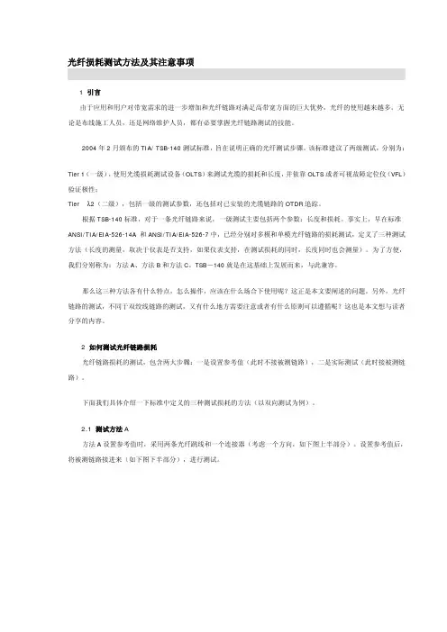 光纤损耗及测试方法