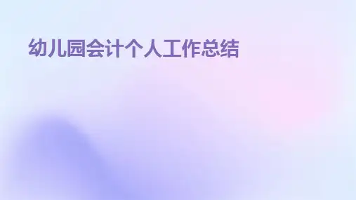 幼儿园会计个人工作总结PPT