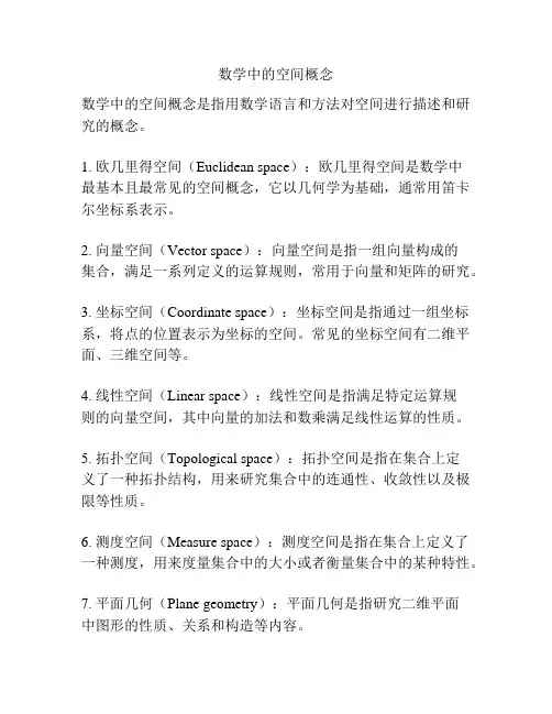 数学中的空间概念