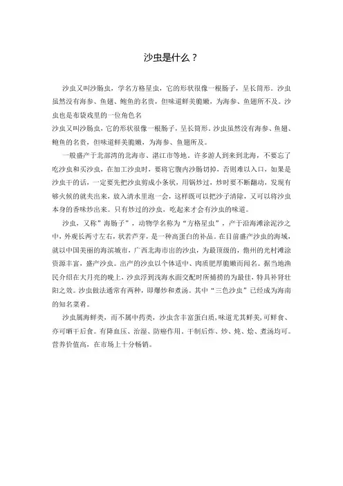 沙虫是什么？