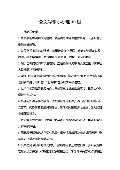 公文写作小标题30组
