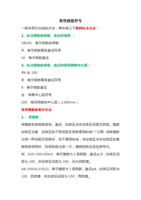 常用钢筋符号