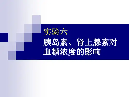 实验六 胰岛素 肾上腺素 血糖