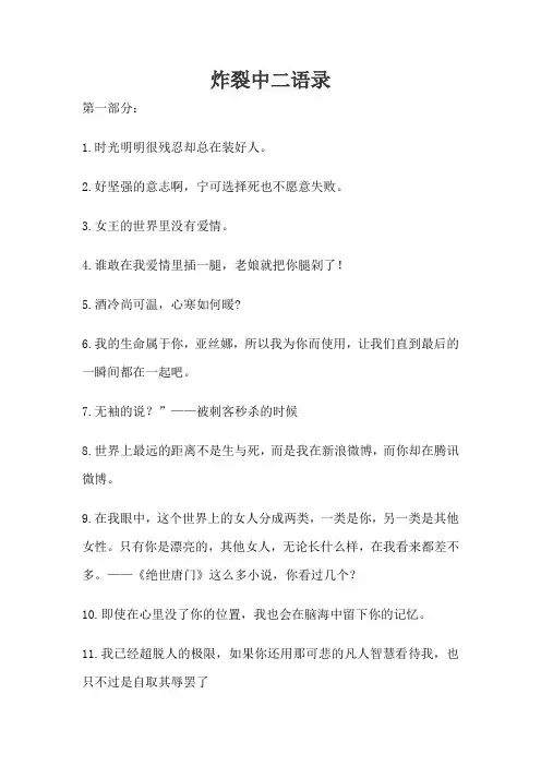 炸裂中二语录
