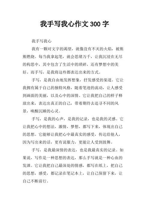 我手写我心作文300字
