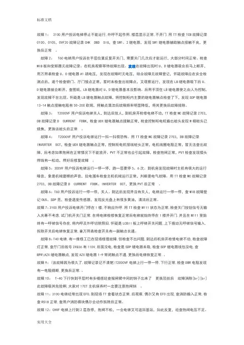 OTIS电梯故障