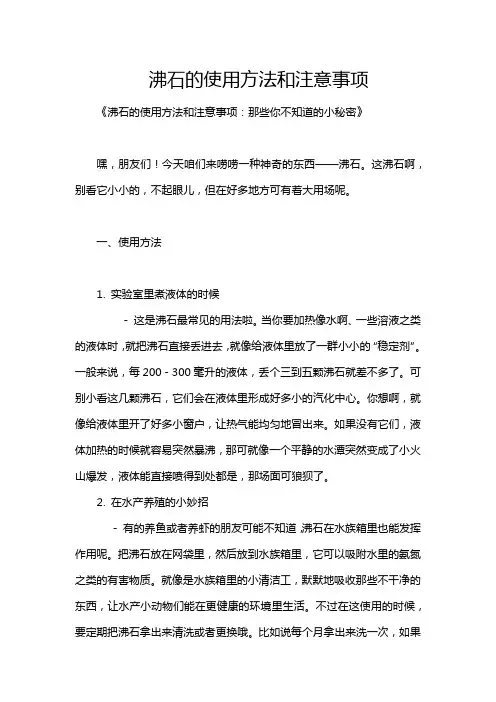 沸石的使用方法和注意事项