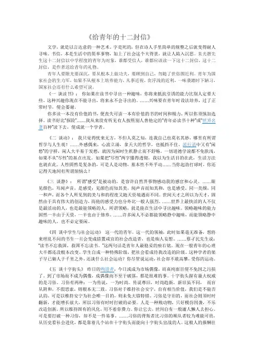 《给青年的十二封信》