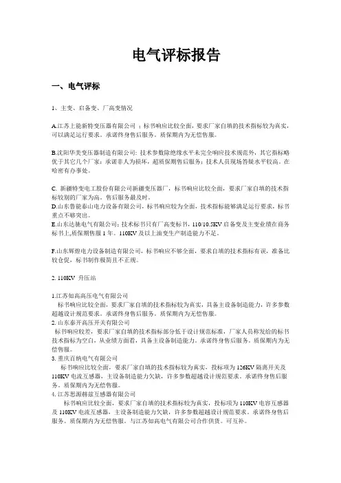 评标报告