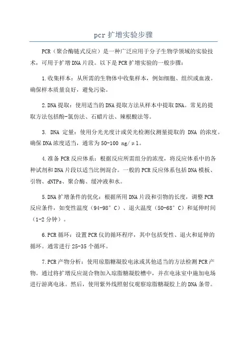 pcr扩增实验步骤