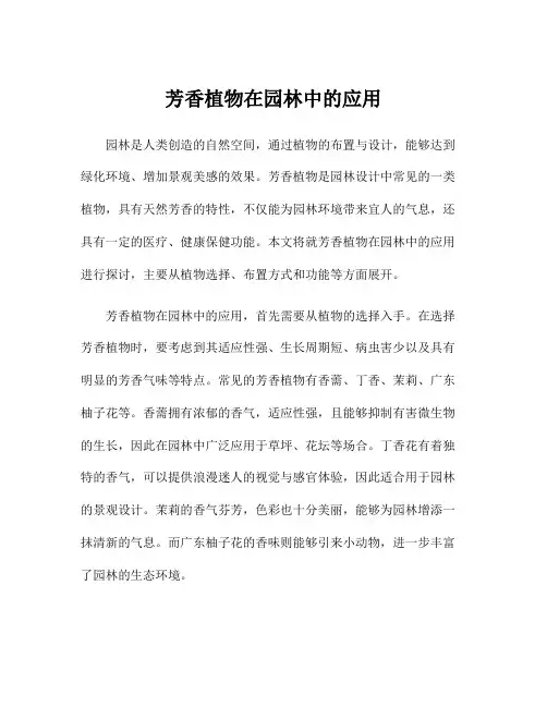 芳香植物在园林中的应用