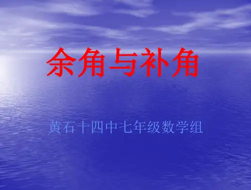 七年级数学余角和补角