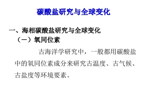 碳酸盐研究与全球变化 