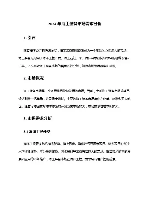 2024年海工装备市场需求分析