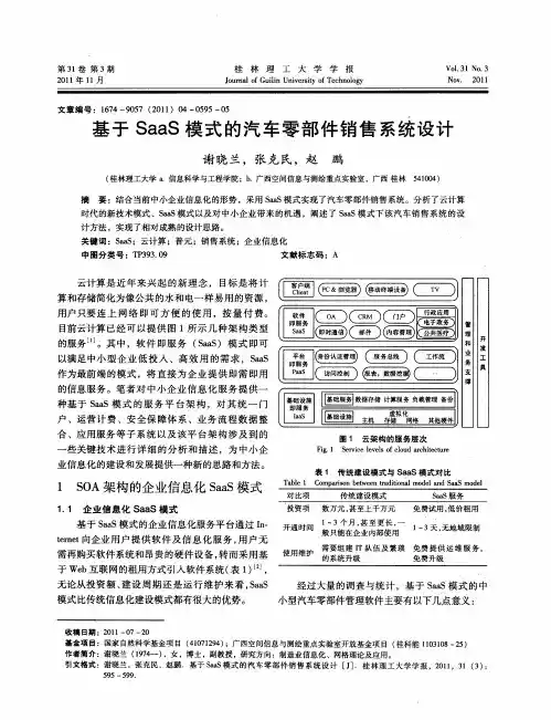 基于SaaS模式的汽车零部件销售系统设计