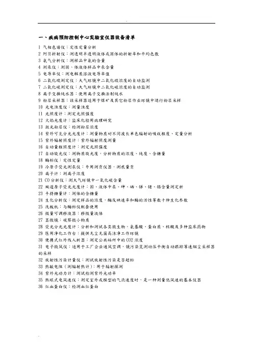 常见实验室仪器设备清单(附实验室图)