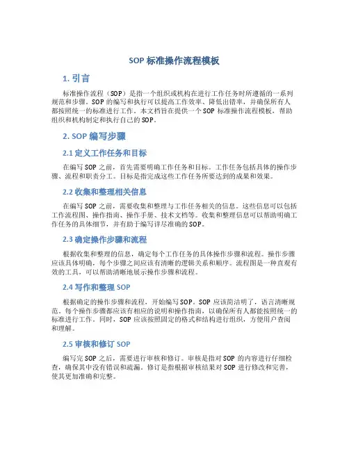 sop标准操作流程模板
