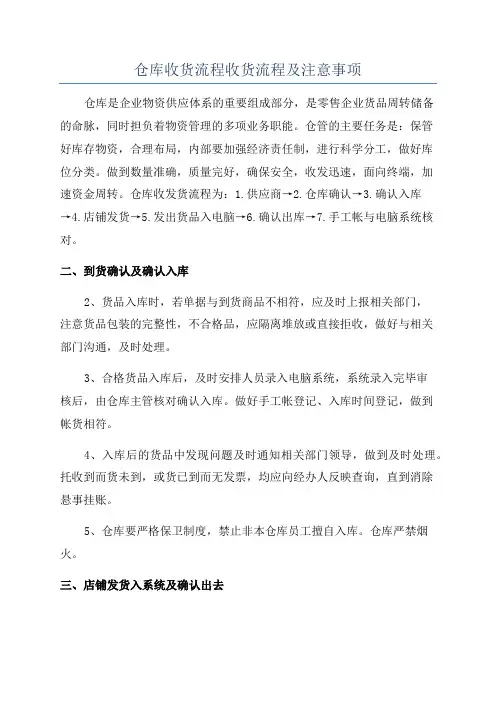 仓库收货流程收货流程及注意事项