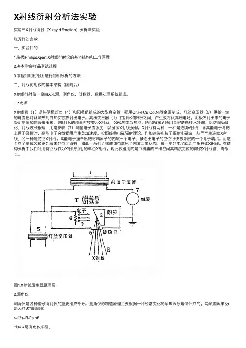 X射线衍射分析法实验
