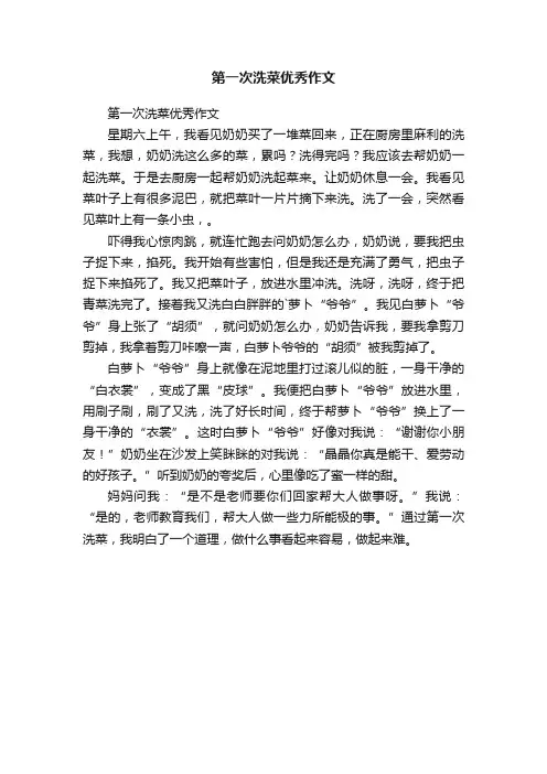 第一次洗菜优秀作文